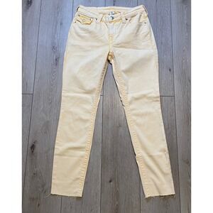 True Religion curvy skinny jeans creamy yellow summer / spring y2k Women Sz 29/8